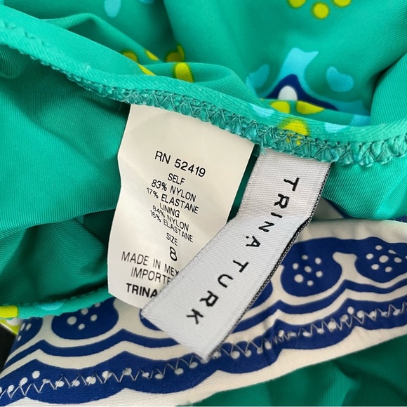 Trina Turk Seychelles Jungle One Piece Bathing Swim Suit Swimwear Halter Boho - Picture 11 of 13